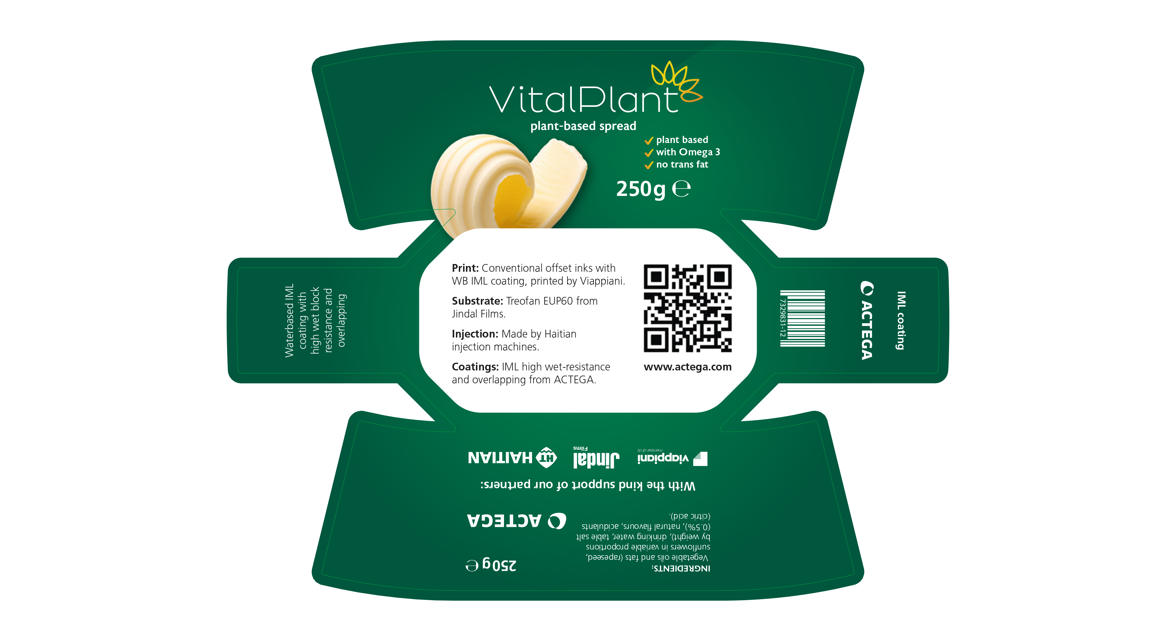 Print data of a green butter packaging.